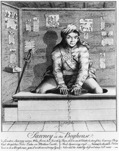 Sawney in the Boghouse by English School